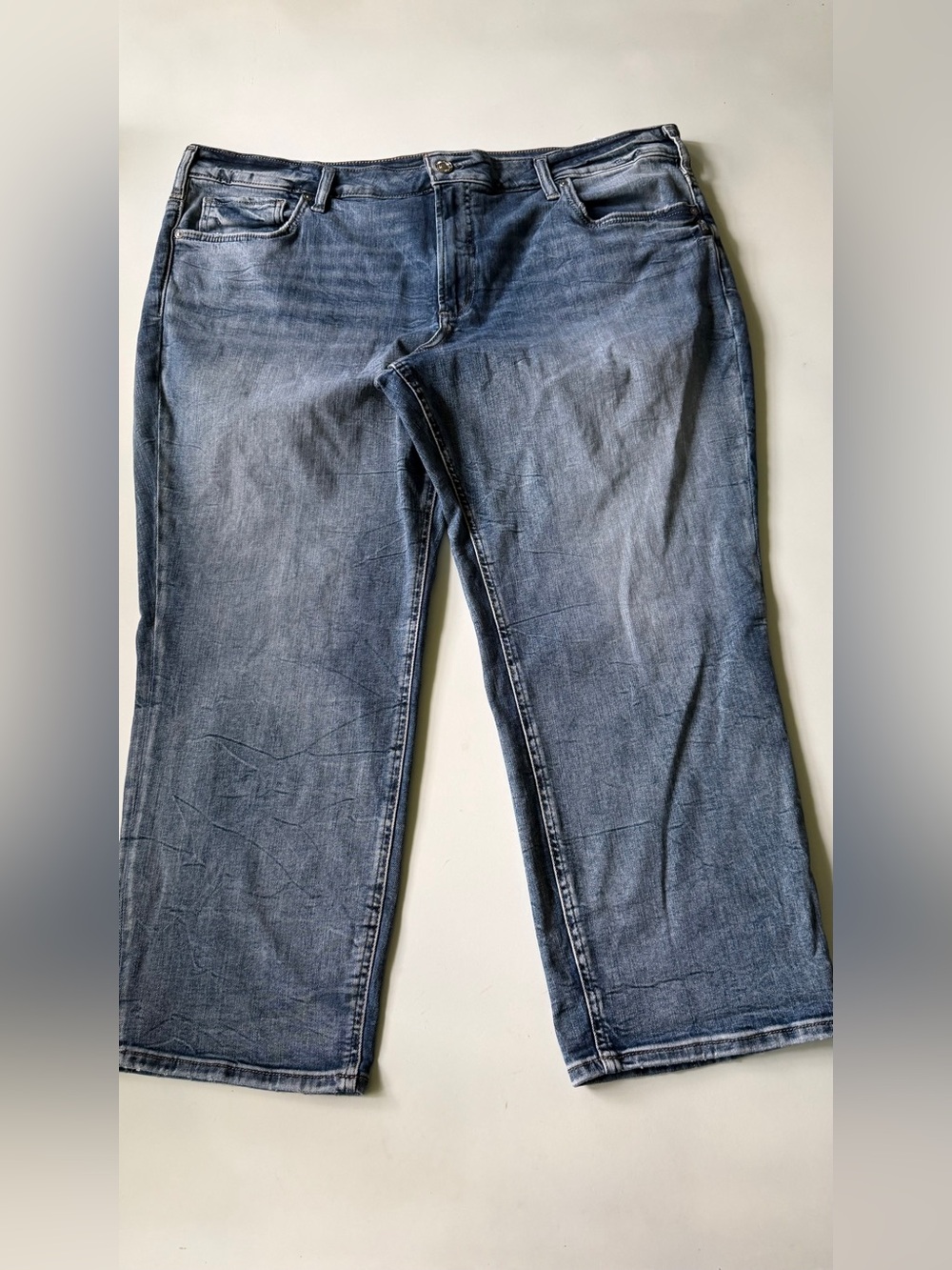 Silver Jeans Sam Capri Women's Blue Flex Denim Size 24 L23.5 Mid Rise